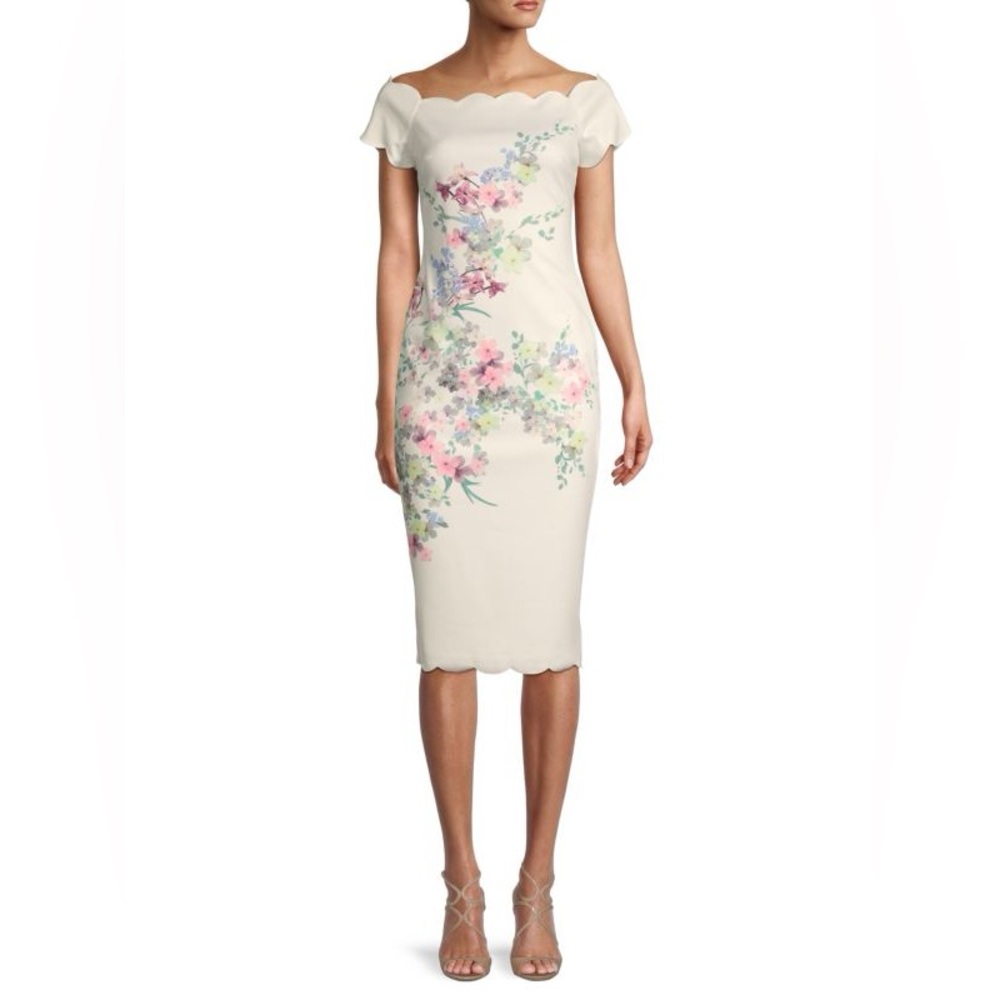 TED BAKER | Trixiiy Pergola Off-The-Shoulder Scalloped Floral Dress
